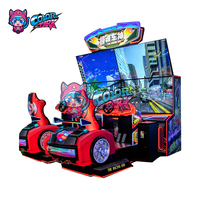 Simulateur de divertissement de parc coloré simulateur de conduite jeux vidéo à jetons Arcade Console de jeu dynamique à 4 écrans
