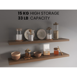 Ecco 47 In Wide <b>Floating</b> Shelves Set Of 2 <b>Wall</b> Mount Book Storage For Living Room Bedroom Bathroom Decor - Product Image 5