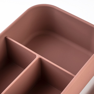 Boîte à lunch pour enfants rectangulaire réutilisable à 3 compartiments, durable, étanche, en silicone, avec couvercle - Product Image 4