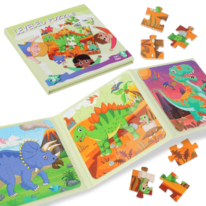 Livre de puzzle magnétique 3 en 1 sur le thème des dinosaures, jouet éducatif avancé pour les tout-petits, les enfants, les garçons et les filles, à partir de 3 ans - Product Image 1