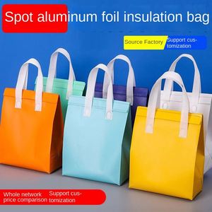 Non-woven Insulated Disposable Aluminum Foil Cooler Bag with Zipper Closure Portable & Foldable for Food Delivery Thermal Use - Product Image 3