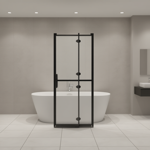 Cabine de douche pliante 47,2x55,1 pouces avec cadre, paroi de douche en verre de 8 mm, design minimaliste - Product Image 2