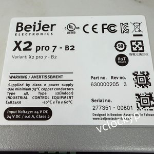 BEIJER <b>ELECTRONICS</b> X2 PRO 7-B2 OPERATOR TOUCH SCREEN HMI PANEL 630000205 REV.1 <b>Used</b> - Product Image 3