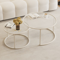 Table basse multifonctionnelle en verre avec cadre métallique, style INS, design italien, blanc crème, pour petit appartement