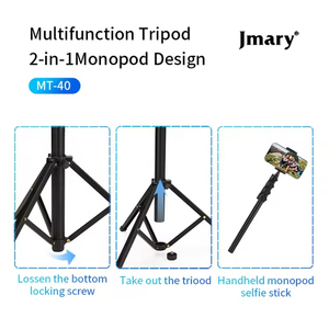 Jmary MT 40 & 60 pouces professionnel téléphone portable LED anneau lumineux Portable vidéo prise de vue caméra support avec téléphone trépied & <span class=keywords><strong>Selfie</strong></span> bâton - Product Image 3