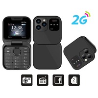 Téléphone portable compact I16 Pro Mini Flip 2G GSM double SIM avec numérotation rapide, radio FM, voix magique, MP3 sans fil, téléphone portable multifonction