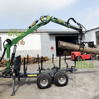 Outils de levage et de transport tout-terrain pour opérations forestières et agricoles, remorque à bois 4x4 de 3 tonnes, grue à bois compacte de 4,3 m