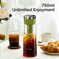 1000ml Outdoor grote capaciteit mee te nemen Cold Brew koffie Filter Ice Flower Fruit Thee koffiezetapparaten fles