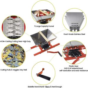 Trituradora de frutas Manual de acero inoxidable de 7L, despalilladora de uva y bayas de manzana con prensa de rodamiento, soporte para sidra y jugo de vino - Product Image 3