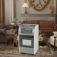 Kingfer 4.2kW Chauffage soufflant à gaz infrarouge approuvé CE 2-en-1 Chauffe-chambre d'hiver Salon Chambre à coucher Utilisation extérieure Autoportant