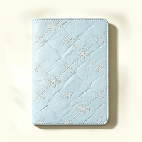 YALONG YLA5R016 Cuaderno de Tapa Dura de Cuero con Bordado Floral Acolchado A5, 120 Hojas, Agenda Diaria, Personalizable al por Mayor