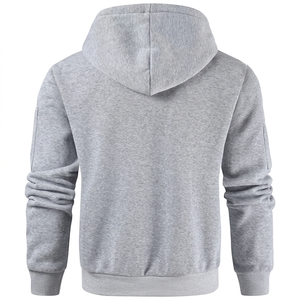 Sweat-shirts à capuche tactiques personnalisés pour hommes, demi-zip, multi-poches, avec impression de logo OEM, poids lourd, grandes tailles, vente en gros - Product Image 3