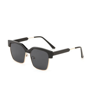 ADE WU STY95159H lunettes de soleil demi-monture à la mode femmes populaire cadre Transparent lunettes de soleil carré <span class=keywords><strong>écaille</strong></span> de tortue nuances UV400 mâle - Product Image 2