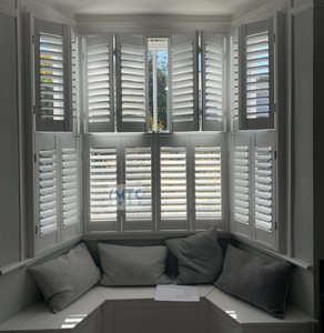 Obturateur de fenêtre intérieur en bois pour bricolage Décoration blanche Volets à plusieurs niveaux pour votre maison COUVERTURE de fenêtre intérieure - Product Image 4