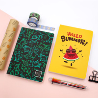 Réutilisable personnalisé Ordinateur Portable École Mignon Kawaii Mini Journal Composition Papier Spirale Journal En Cuir Ordinateurs Portables Pour Les Étudiants