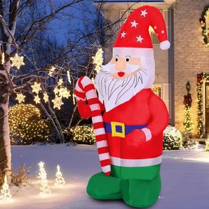 5FT Goblin Santa Claus Navidad Decoración inflable al aire libre con sombrero rojo Luces LED Fábrica al por mayor Navidad Blow-up - Product Image 2