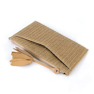 Style bohème Vintage été plage décontracté Boho <span class=keywords><strong>paille</strong></span> soirée <span class=keywords><strong>pochette</strong></span> élégante quotidienne gland tressé fermeture éclair <span class=keywords><strong>pochette</strong></span> - Product Image 4