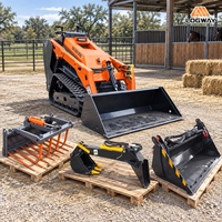 Livraison Gratuite : Mini-chargeuse compacte LOGWAY avec système de chenilles et commande hydraulique pilotée pour petits chantiers