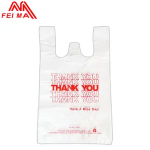 Eco Friendly Carry Hdpe Ldpe Tshirt Thank You Plastic Merchandise Bags Custom Bolsas De Agradecimient for Boutique Shopping