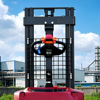 Gerbeur électrique 1,5 tonne 2 tonnes avec arrêt d'urgence, conception pour une utilisation sécurisée, gerbeur autoportant, outil de sécurité pour entrepôt