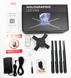 โปรเจคเตอร์โฮโลแกรม 3 มิติ 4 ใบพัด ขนาด 60 ซม. พร้อมไฟ LED สำหรับแสดงโฆษณาแบบเคลื่อนไหว รองรับ SD การ์ด อุปกรณ์สำหรับงานปาร์ตี้ - Product Image 5