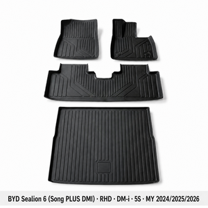 พรมปูพื้นรถยนต์ BYD Song PLUS รุ่น Sealion 6 DM-i พวงมาลัยขวา ปี 2024 |   แผ่นรองกันลื่น TPE กันน้ำ ขอบยก 3 มิติ ปิดขอบเต็มแผ่น ผลิตตามแบบ OEM - Product Image 1