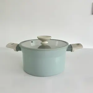 4.8qt陶瓷涂层酱锅，带盖24厘米，带感应底部铝锅