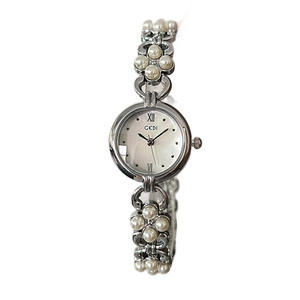 Montre à quartz pour femme avec chaîne de perles, élégante montre en nacre sertie de diamants, montre pour femme de style chinois - Product Image 4