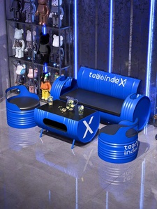 Retro phong cách công nghiệp đôi sofa Bàn và ghế kết hợp bình thường sắt dầu trống cho ăn uống và phòng khách khu vực chỗ ngồi - Product Image 2