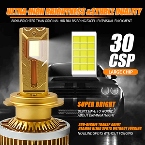 נורות לד לרכב Chenlang איכותיות 420W 40000LM שישה צינורות נחושת סופר בהירות H3 H4 H11 H1 H13 9005 9006 קנבס H7 פנסי חזית - Product Image 2