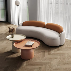 Conjunto de Sofás Arc para Vestíbulo de Hotel y Recepción VIP, Diseño en Tela Flocada Resistente - Product Image 2