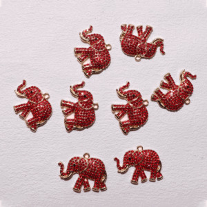 Colgante de Elefante de Cristal Rojo, Accesorio de Joyería con Símbolo de Fraternidad <span class=keywords><strong>Delta</strong></span> con Letras Griegas - Product Image 3