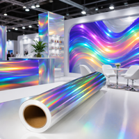 Rollo de Vinilo PVC Holográfico Imprimible con Láser, Autoadhesivo, Brillante, Resistente al Agua y a los Rayos UV, Material para Publicidad Exterior, 1.27m x 50m