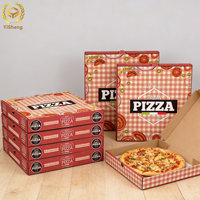Ensemble de boîtes à pizza rigides personnalisées multi-tailles avec revêtement UV et gaufrage, tailles de 8 à 14 pouces, logo écologique pour restaurants