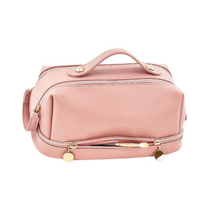 Large <b>Makeup</b> Brush Bag PU Thread Zipper Water Resistant Portable Cosmetic <b>Storage</b> Pouch Travel Organizer Custom Logo Color Case - Product Image 5