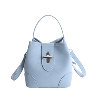 Sac seau rétro mini pour femme en cuir PU souple, sac à bandoulière avec joli pendentif