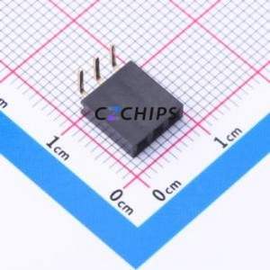 A2541HWR-3P Pin Socket Bent Lead Through Hole,P=2.54mm Connector 1x3P 2.54mm Square Hole Right Angle Insert - Product Image 1