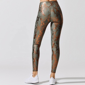 Fashion Booty Spandex Shiny Foil <strong>Print</strong> <strong>Snake</strong> Custom <strong>Leggings</strong> for Women - Product Image 4