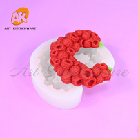 Molde de silicona con diseño de luna creciente y frambuesa, pudín de frutas, postre, Chocolate, Mousse, herramienta de decoración de pasteles, molde para hornear pasteles