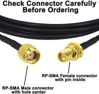 Cable Coaxial RF RG58 RP-SMA Macho a RP-SMA Hembra, Cable de Extensión WIFI TP-Link