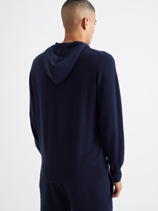 Áo hoodie nam cashmere màu đen cổ điển - Product Image 3