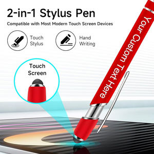 Özel Logo promosyon yeni çok fonksiyonlu yumuşak dokunmatik ekran jel kalem 2 1 Metal alüminyum mavi/kırmızı mürekkep - Product Image 3