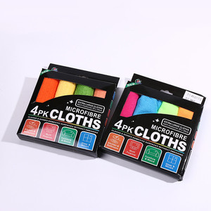 Boîte de couleur, emballage, chiffon de nettoyage en microfibre de couleur unie, <span class=keywords><strong>4</strong></span> types de chiffons en microfibre pour lunettes, une boîte - Product Image 2