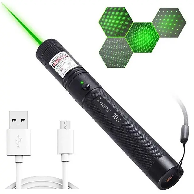เลเซอร์สีเขียวเล็ง,ตัวชี้ชาร์จ USB แสง532nm อุปกรณ์พลังสูงขนาด5Mw ปากกาเลเซอร์สำหรับล่าสัตว์