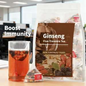 Té de Ginseng Cinco Tesoros, Crudo, en Bolsitas de 5g x 30 (Etiqueta de Doble Cara), 100% Hierbas Naturales, Té Saludable, Tonifica el Qi, Nutre la Sangre y el Yin - Product Image 2