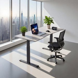 Pied de table <span class=keywords><strong>en</strong></span> métal réglable <span class=keywords><strong>en</strong></span> hauteur électrique 3 étapes <span class=keywords><strong>bureau</strong></span> é<span class=keywords><strong>l</strong></span>évateur intelligent double moteur <span class=keywords><strong>bureau</strong></span> <span class=keywords><strong>debout</strong></span> cadre ergonomique utilisation du <span class=keywords><strong>bureau</strong></span> à domicile - Product Image 1