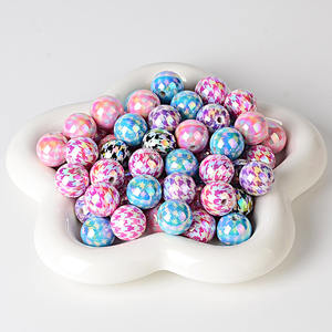 Accessoires DIY de 16 mm avec motif jacquard imprimé UV coloré et ornés de perles, tels que bracelets, stylos, porte-clés, chaînes de sac et autres articles. - Product Image 3