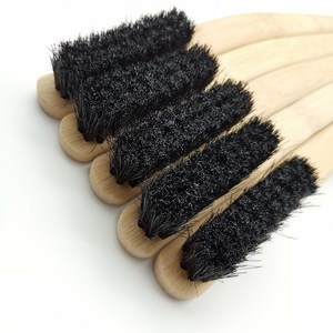 Bamboo Handle Bristle <b>Wheel</b> <b>Brush</b> For Car Tire And Engine <b>Cleaning</b> Multi Functional Crevice Tool - Product Image 1