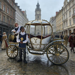 Carruaje Real sin Caballos con Luces LED, Aire Acondicionado y Sonido, Carroza de Lujo de Cuatro Ruedas para Bodas - Product Image 6