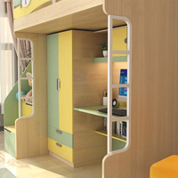 Lit superposé moderne en fer pour dortoir universitaire, idéal pour appartement, école de formation, personnel et travailleurs – Lit de type panneau avec bureau intégré